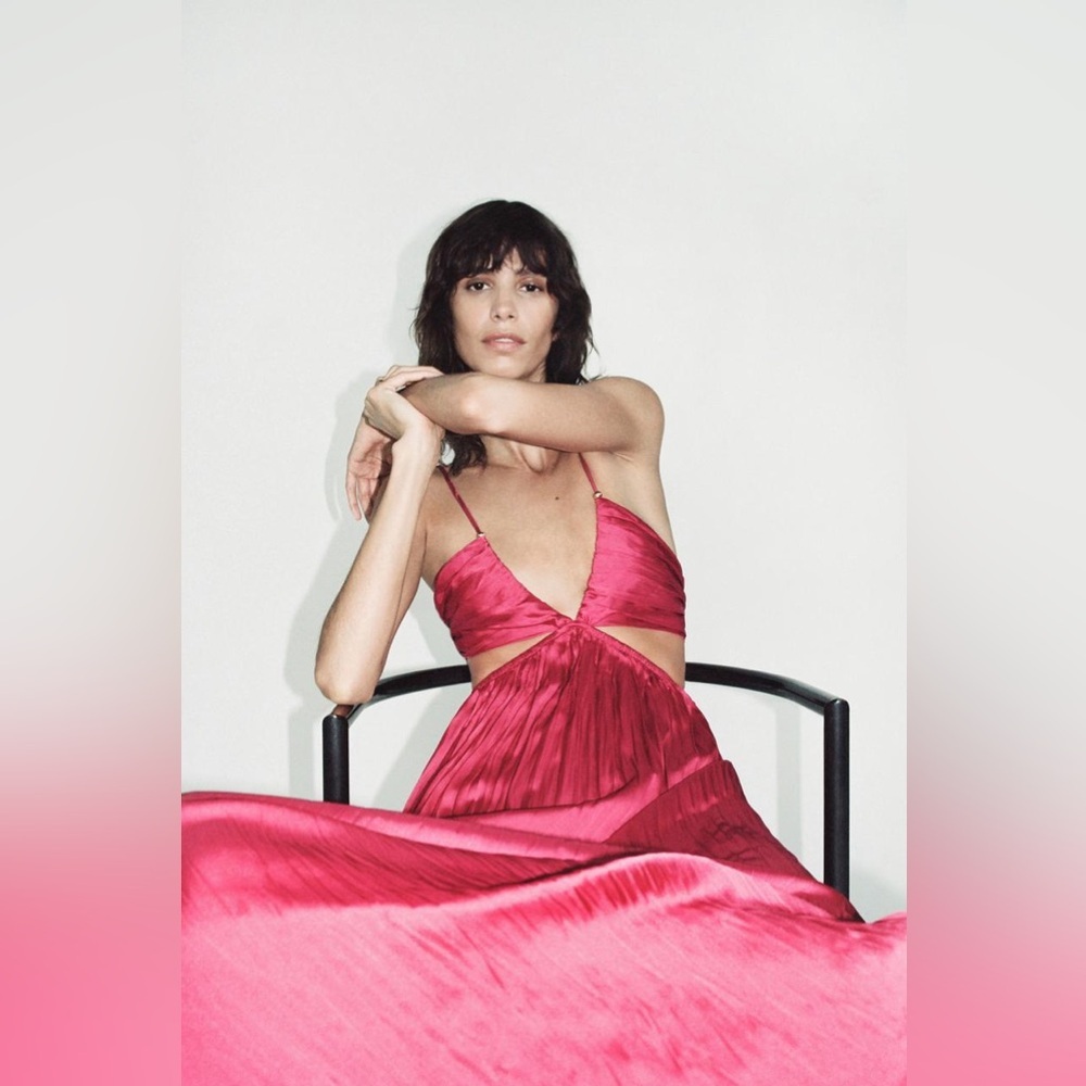 Zara Pink Cut-Out Maxi Dress
